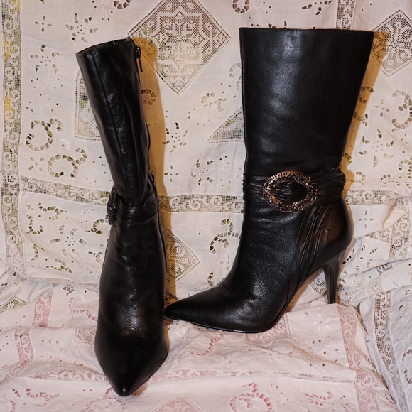 Carlos Santana Knight black boots 5 1/2 - Picture 1 of 2